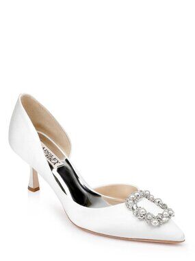 Badgley Mischka Fabia Satin Pumps – White – Size 5.5 (BNWT)
